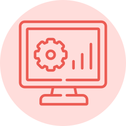Digital image of a computer monitor with a gear icon