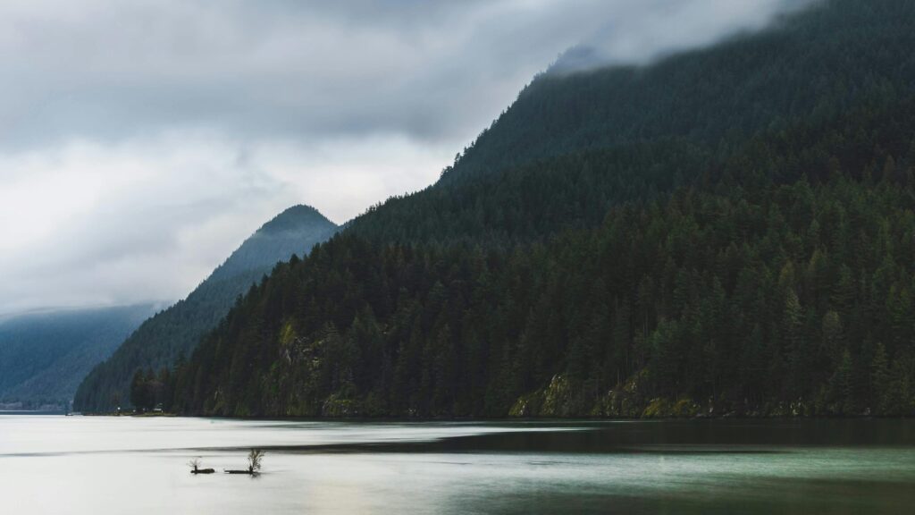 British Columbia mountain and ocean backdrop