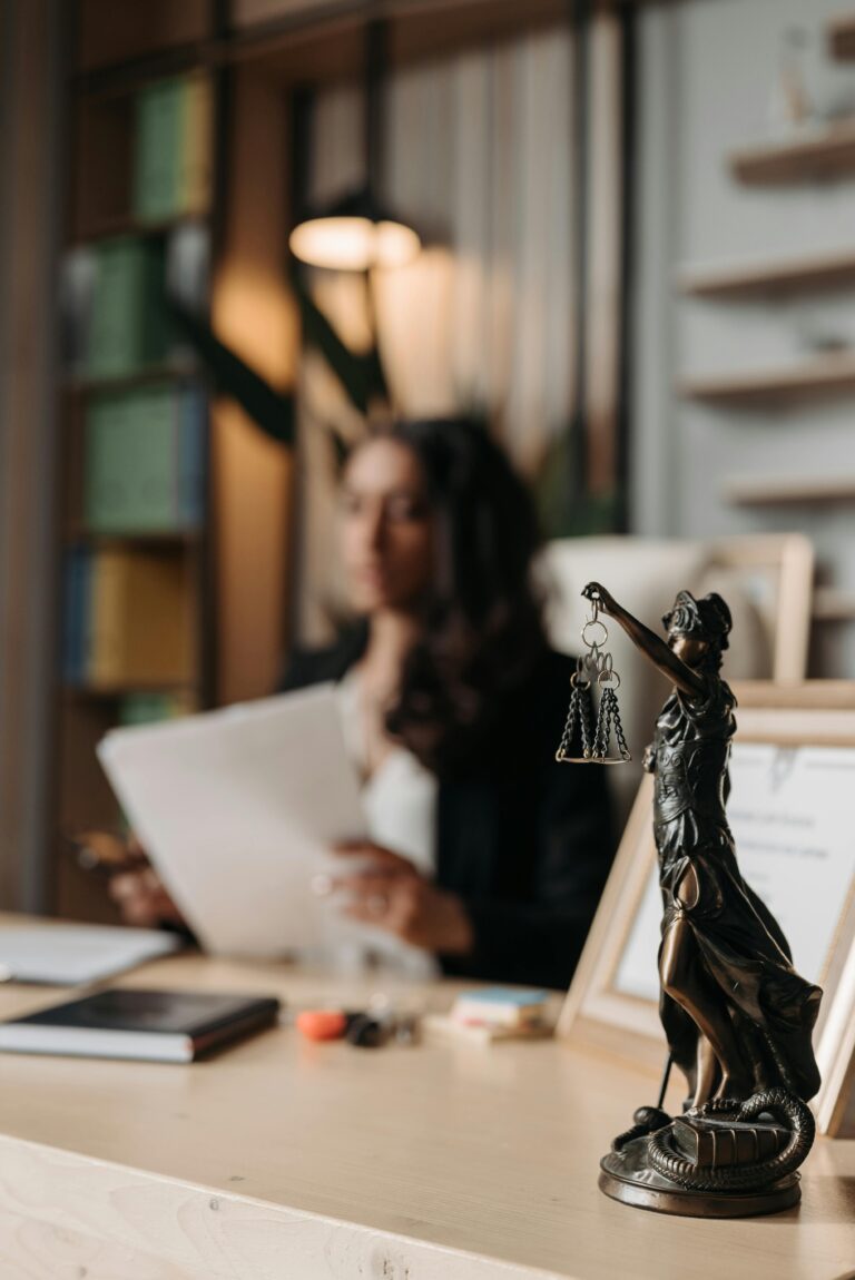 Stock photo of woman reviewing a legal document
